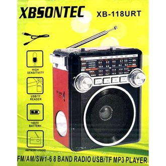 Радиоприемник XB-118URT , SONTEC+USB+SD+фонарик+аккумулятор