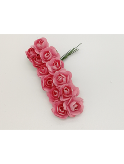 Букетик роз, цвет персик (1,5 см, 12 штук)