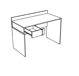 Стол письменный ДЖАМП дуб вотан / белый глянец  (1165*860*600)