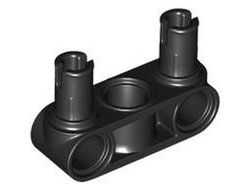 Technic, Pin Connector Perpendicular 3L with 2 Pins, Black (2393 6477712)