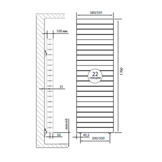 Радиатор Royal Thermo PianoForte Tower Noir Sable - 22 секций (Биметалл)