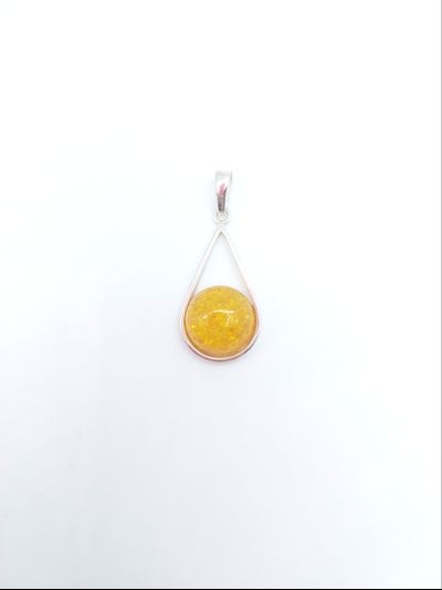 Кулон "Круг" из желтого янтаря