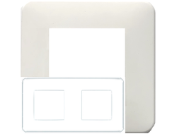 Рамка 2 поста матовая белая с хромированным ободком Efapel Latina