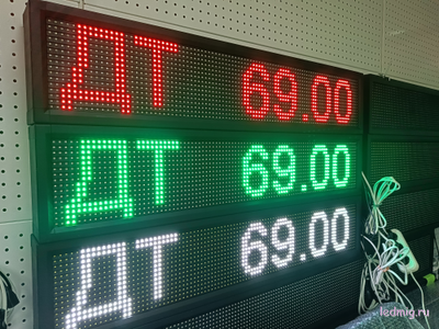 Электронное табло АЗС 210*1010mm (белый)