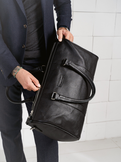 Кожаная дорожная сумка Noffo black (арт. 4018-01)