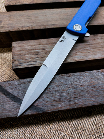 Складной нож Single EVO. Клинок копье. Сталь AUS 10, рукоять G10, цвет синий