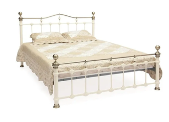 Кровать металлическая DIANA 160x200 см Античный белый/Античная медь
