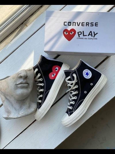 Converse Comme Des Garcons с сердечком черные высокие