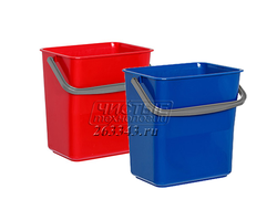 Ведро 6л. квадратное (красное, синее) Европа