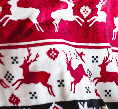 Плед с рукавами "Новогодний" из микрофибры (велсофта)