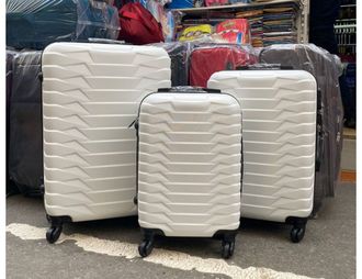 Комплект из 3х чемоданов Корона Самсон abs S,M,L белый