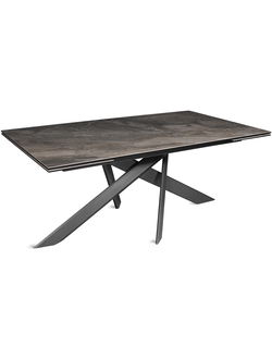 Стол AMADEY антрацит/керамика мрамор Arabescato 180(260)х98