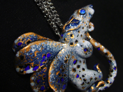 Волшебное колье "Снежная Ночница, Крылатая Мышка", Новогодний подарок