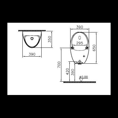 Писсуар Vitra Arkitekt с ИК-датчиком, сеть, 4106B003-5598