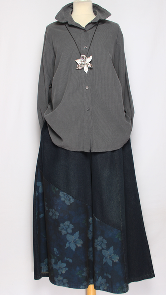 Рубашка вельветовая "Укороченная защип сзади" графит р.46-54