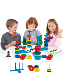 Развивающая настольная игра BeeZee Toys Магнитные кольца 33 элемента, 54 карточки