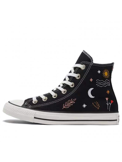 кеды Converse All Star Черные высокие с вышивкой 571081c фото