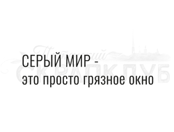 Штамп с надписью Серый мир - это просто грязное окно