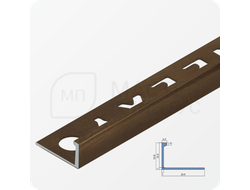 Окантовочный плиточный профиль из алюминия 12 мм. NEEXY PV03-47 MBR-D Темная бронза матовая 2.7 м.