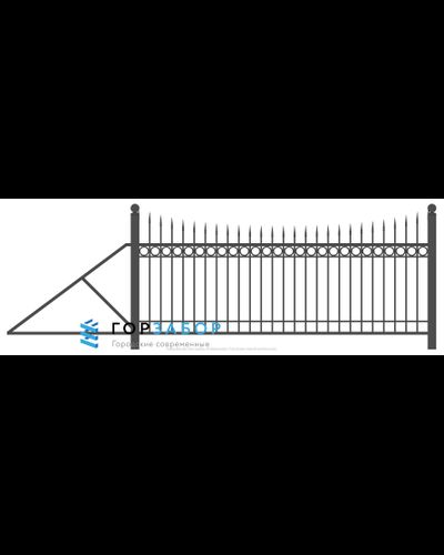 Откатные сварные ворота с элементами ковки KSZ15-25