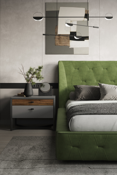 Кровать двуспальная MyCloud Бриджит с подъемным механизмом, бельевым ящиком, мягкое изголовье