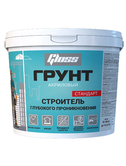 Грунт "Строитель" глубокого проникновения 5кг "Gloss"