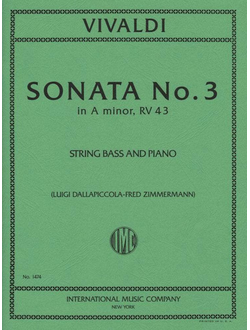 Vivaldi, Antonio - Sonata No 3 in a minor, RV 43 For Bass and Piano