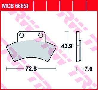 Тормозные колодки задние TRW MCB668SI (FA232) для квадроциклов Polaris, CF MOTO, PGO