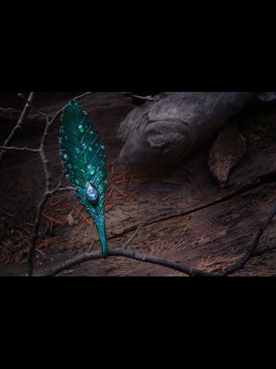 &quot;Наблюдающий лист&quot;, необычная брошь в стиле фэнтези