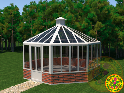 Оранжерея из стекла и алюминия Британка каталог красивых теплиц