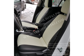 Opel Mokka (2012+) (экокожа ромб, черный+белый)