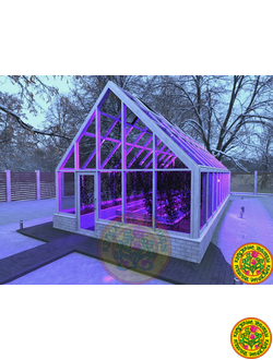 Зимняя Теплица “ Генрих II ” в классическом английском стиле с двускатной крышей размером 5х10 м