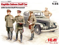 Сборная модель: (ICM 35477) Штабная машина "Капитан" седан с советским штабным персоналом