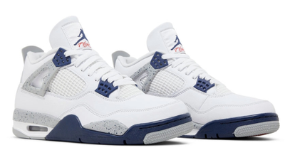 Nike Air Jordan 4 Retro White Blue (Белые) Арт 2 сбоку