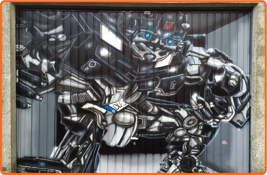 Граффити на роллетах.