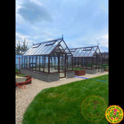 Базовая комплектация теплицы из стекла  и алюминия БРИТТОН размером 5000 x 2500 мм