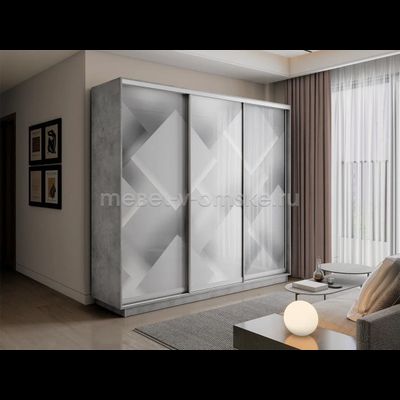 Шкаф-купе Трио-Фото (Квадраты) 1800*450*2200