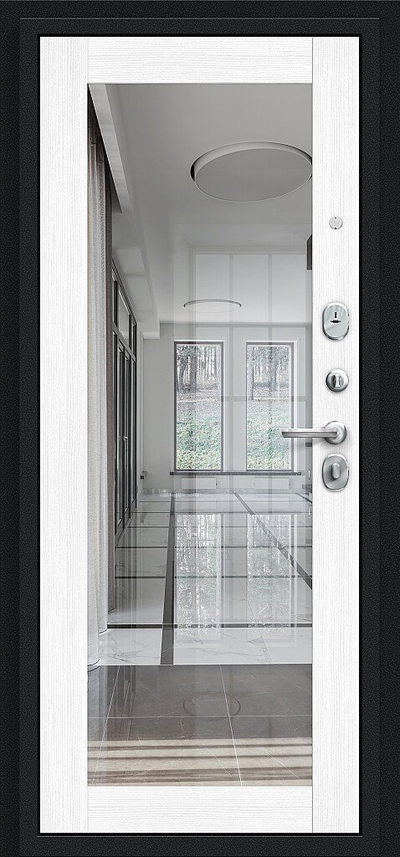 Дверь Входная  "Флэш"  Snow Melinga R/Букле черное