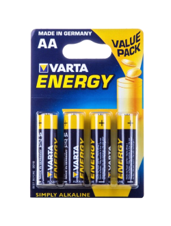 Батарейка AA щелочная Varta LR6-4BL Energy (4106) в блистере 4шт.