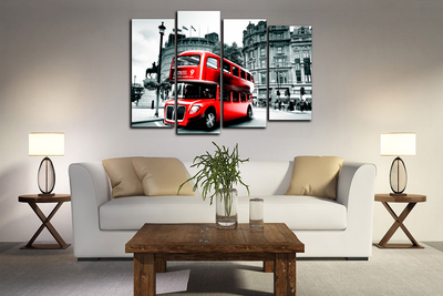 Модульная картина "Лондонский автобус"