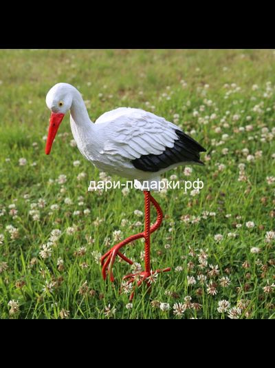 Аист 70*34 см  0,8кг   полистоун Россия 1548/012654 Аист - является символом новой жизни. Согласно русским народным поверьям, аист - птица, приносящая счастье в Ваш дом. Также аист покровительствует рождению детей.