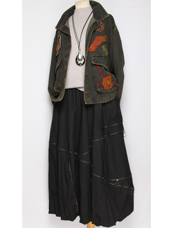 Джинсовка "НАШИВКИ КВАДРАТЫ" черная р.46-52