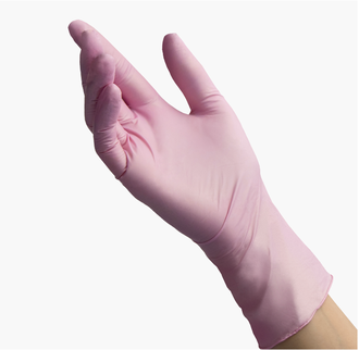 Перчатки нитриловые розовые Benovy, 50 пар, размер M
