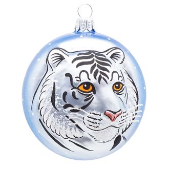 елочная игрушка медальон с тигром - символ года