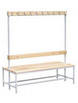 Скамья-вешалка для раздевалок двухсторонняя 8 крючков