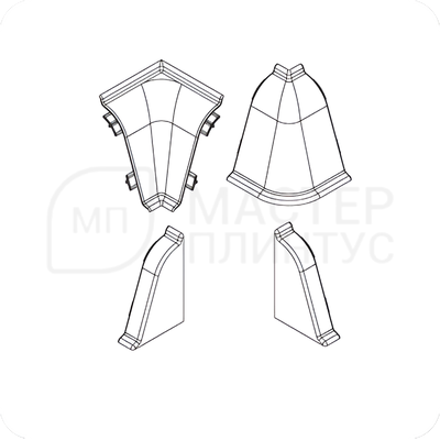 Плинтус для столешницы CEZAR BL44 062Р Белый глянцевый