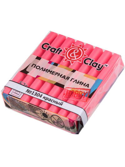 Полимерная глина Craft&amp;Clay цвет № 1304 флуоресцентный красный