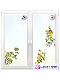Витражная пленка, витражная пленка самоклеющаяся под заказ,пленочный витраж флора с розами