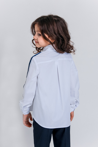 Д 5135 Блузка длинный рукав, тесьма по рукаву р.122-170