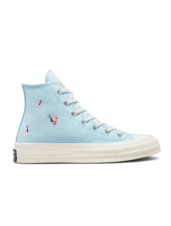Converse Chuck Taylor Butterfly Wings голубые высокие с бабочками A05980C